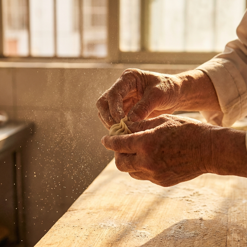 Chef making dim sum